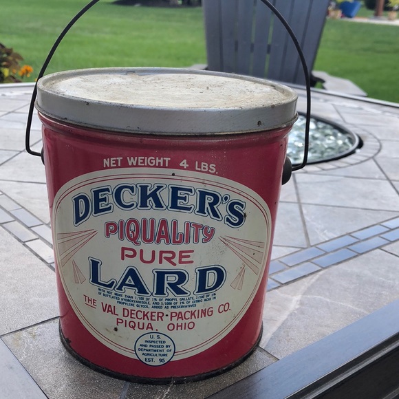 deckers Other Antique Decker Lard Tin With Lid And Handle Poshmark